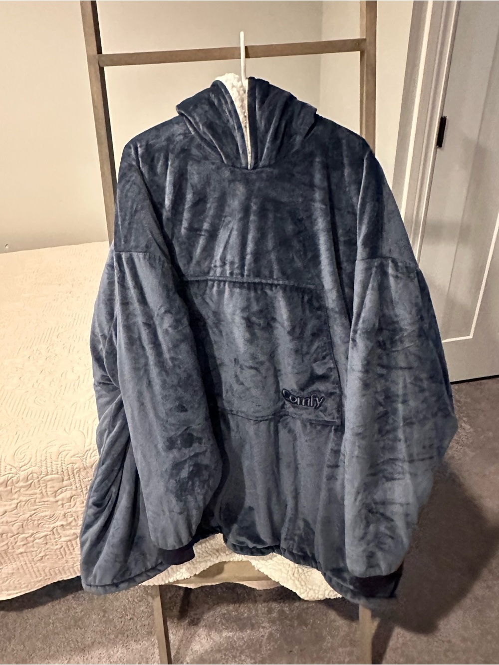The Comfy- Plush Hooded Wearable Blanket - Slate Blue